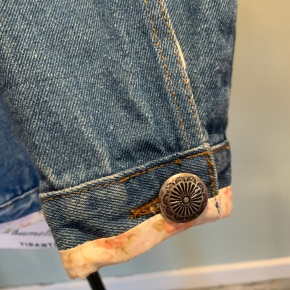 Tasha Polizzi T.P. Saddleblanket Denim Jacket Floral & Velvet Trim Women’s Large - Picture 4 of 7